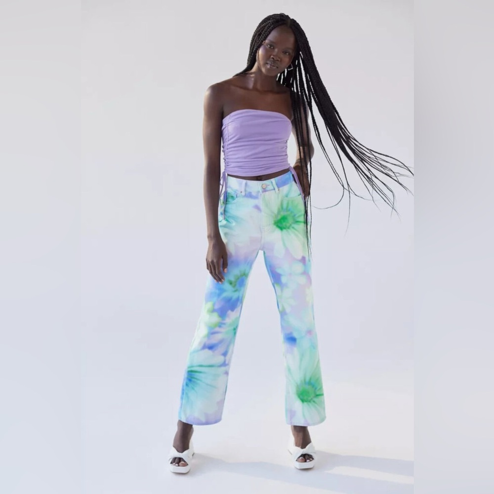 BDG Urban Outfitters | High Waisted Cowboy Jeans Floral Multi Tie Dye Size 27